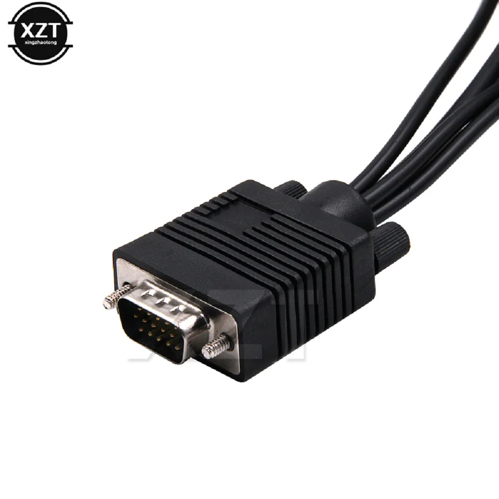 Gorąca sprzedaż VGA męski na S-Video 3 RCA Jack żeński Kompozytowy adapter AV TV Out Konwerter Złącze Kabel wideo do laptopa PC HDTV