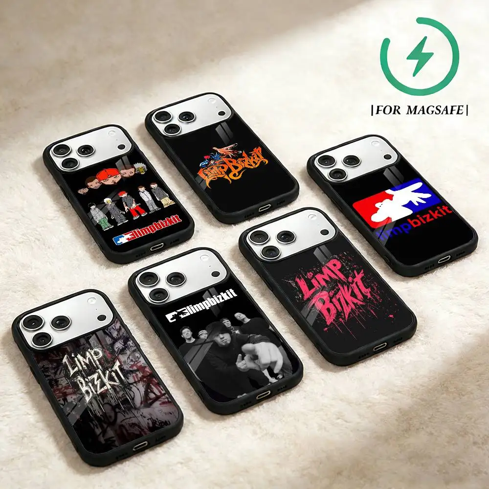 Чехол для телефона Rock Band L-Limp B-Bizkit для iPhone 17 16 15 14 13 12 Pro Max Plus с беспроводной магнитной зарядкой Magsafe и зеркальной поверхностью
