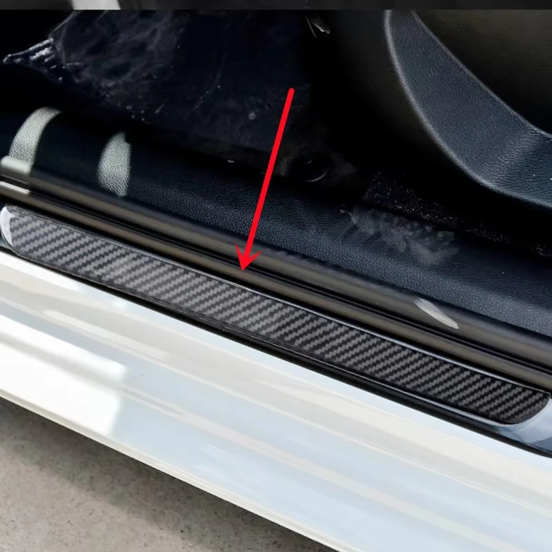 

Carbon Fiber Car Door Sill Cover Trim Strips Pedal Board Scuff Anti Scratch Sticker For Audi A3 8V 14-19 Car Inner Accessories