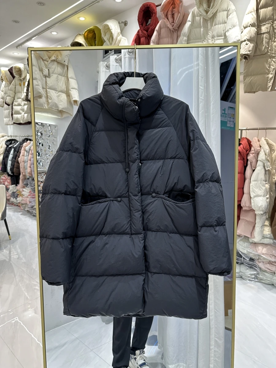 2025年ヨーロッパ冬新作レディースダウンジャケット防風通勤スタンドカラーダウンジャケット