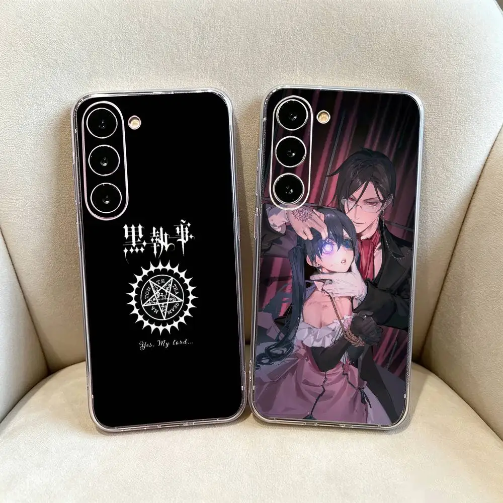 Anime-B-Black -B-Butler   Clear Soft Silicone Phone Case for Samsung Galaxy A71, A70, A30，A52, A51, A40,