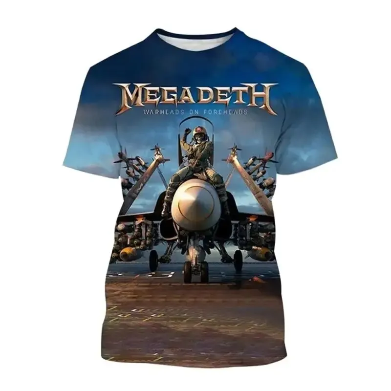 Hip Hop Trendy Style T-shirt Megadeth 3D Printed Fashion Men\'s and Women\'s Casual Cool T-shirt Retro Children\'s Sports T-shirt