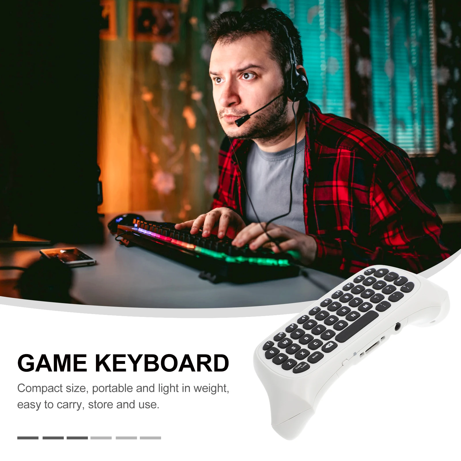 

Wireless Gaming Keyboard Compact Controller ABS Material Portable Lightweight Technology Computer Console Gift Idea Gaming