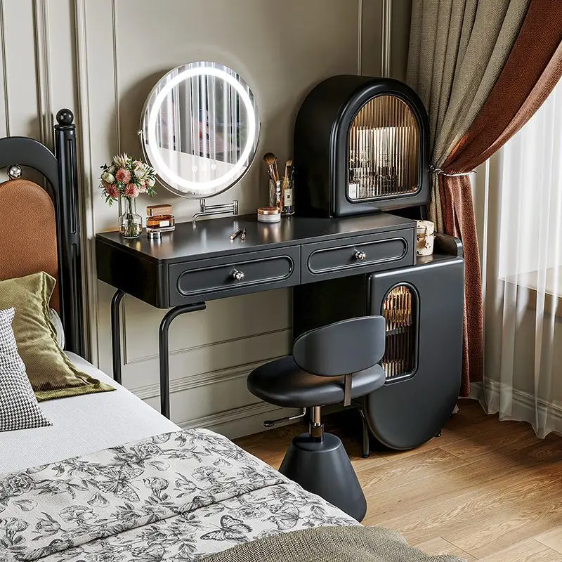 

Cream style household light luxury small apartment simple makeup table 2025 new master bedroom solid wood dresser wedding
