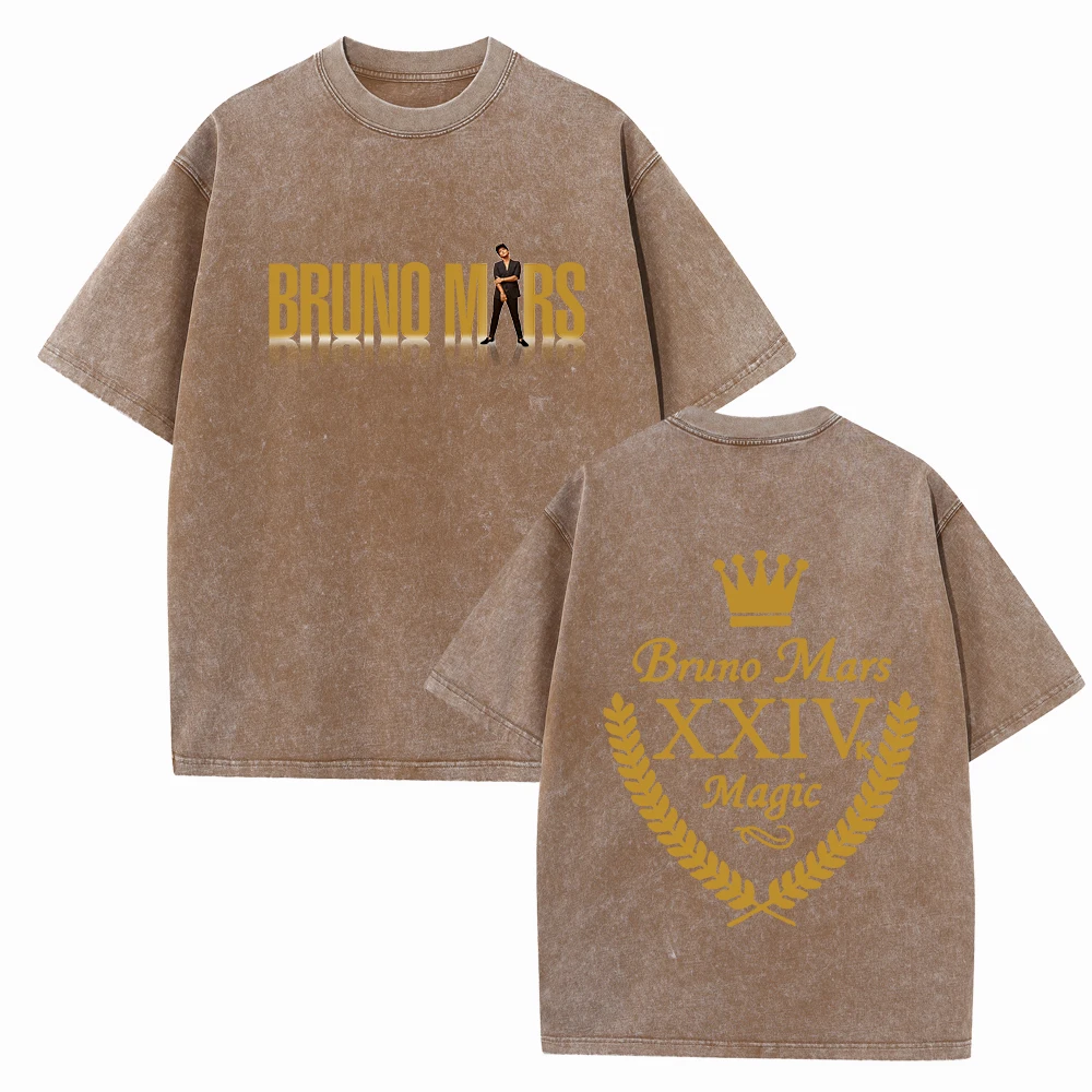 Bruno Mars 24k camicie magiche Harajuku o-collo t-shirt Vintage in cotone ventagli regalo top