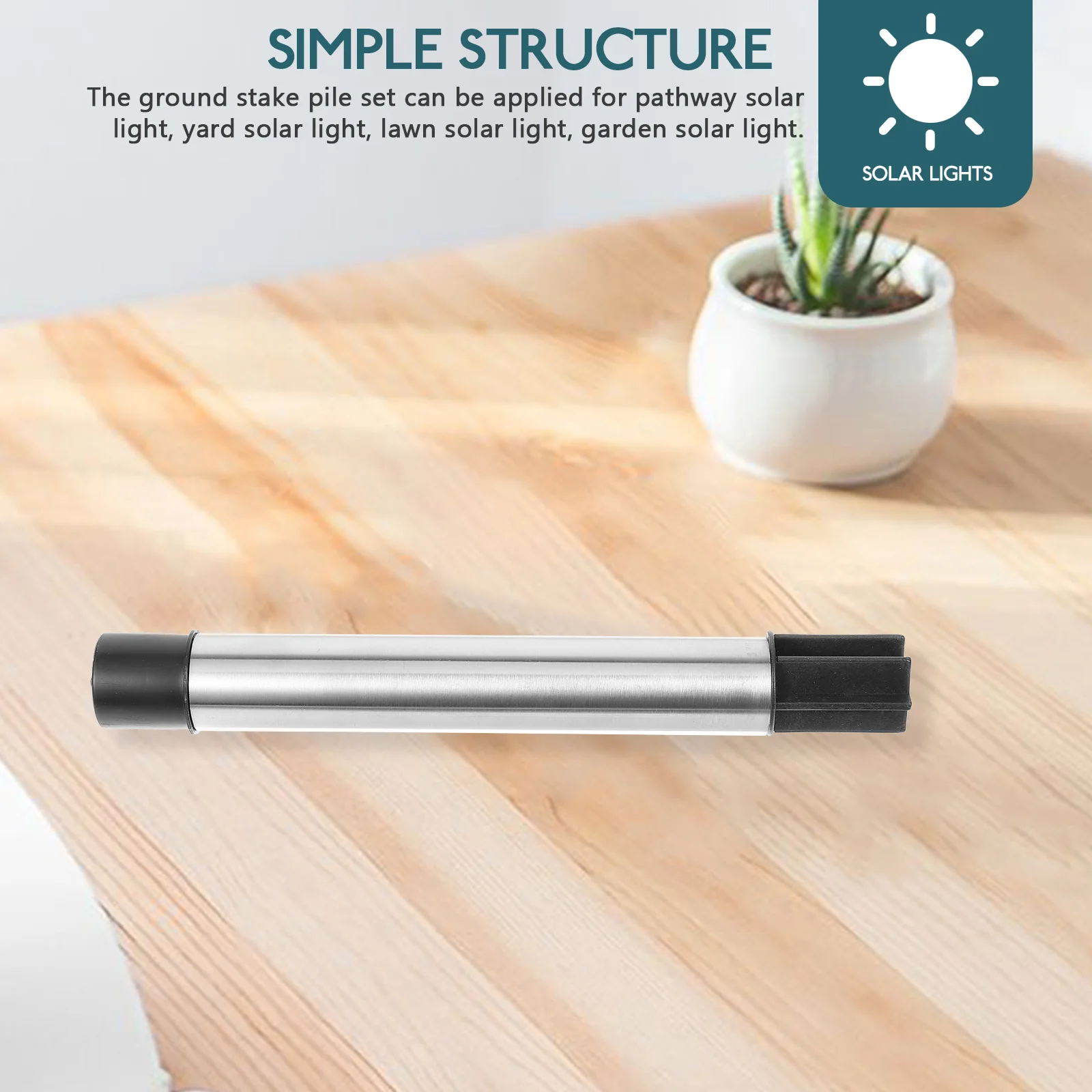 

1Set Stainless Steel Hollow Rod Solar Light Replacement Stakes Ground Stake Joint Connector Garden Pathway Yard Lawn Landscape