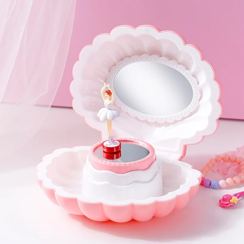

Creative Shell Music Box Cute Danc Ballet Girl Music Box Children Mirror Eight-Note Jewellery Box Play House Toy Birthday Gift