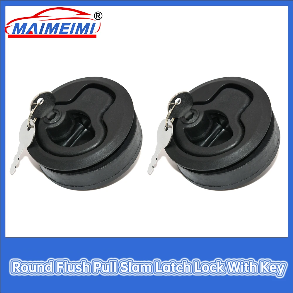

Hardware Deck Hatches Round Flush Pull Slam Latch Lock with Key Mount Latch Lift Slam Latch Boat RV Yacht Accessories