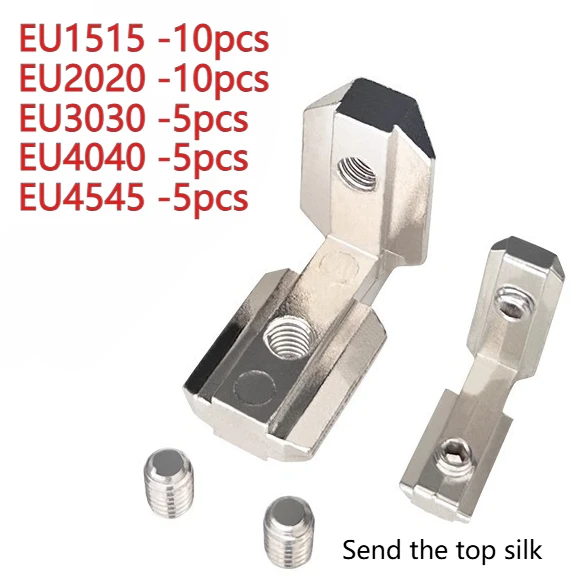 5-10PCS 1515 2020 3030 4545 Series L-Shaped Right Angle Aluminum Profile Built-in Corner Slot Connector Fittings Send top silk