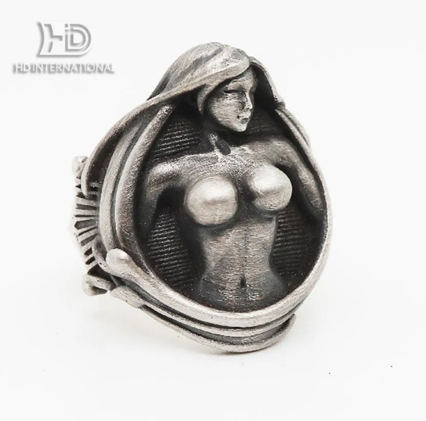 Goddess Silver Ring|Nude Girl Ring|Goddess Ring|Bohemian Ring|Fairy Ring|A Gift for Her