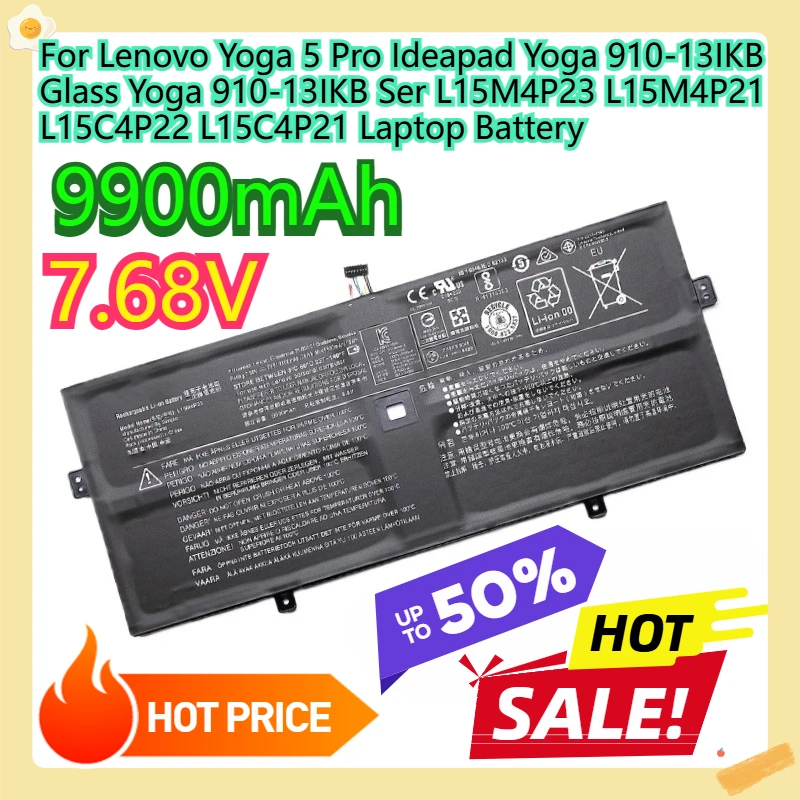 For Lenovo Yoga 5 Pro Ideapad Yoga 910-13IKB Glass Yoga 910-13IKB Ser L15M4P23 L15M4P21 L15C4P22 L15C4P21 Laptop Battery