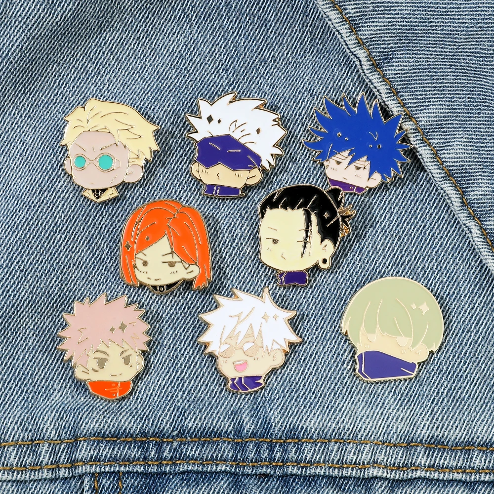 Anime Jujutsu Kaisen Enamel Badge Cartoon Figure Itadori Yuji Satoru Gojo Brooch for Backpack Clothing Lapel Pins Accessories