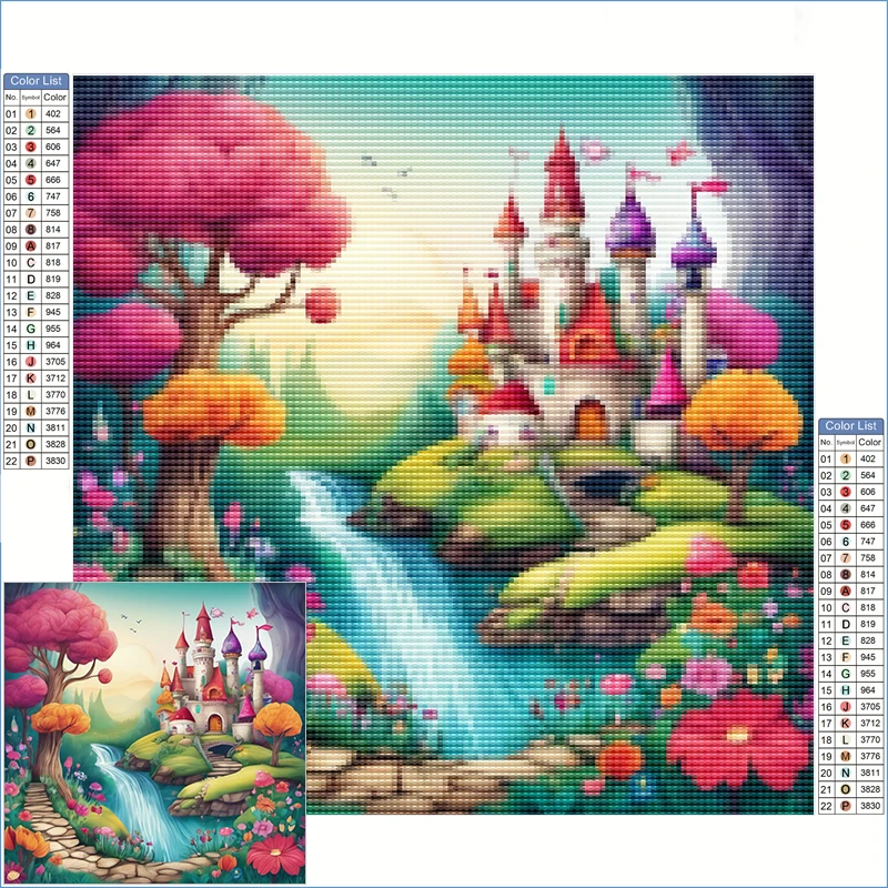 

New Diamond Paintings 2025 Full Square Drill Enchanted Fairy-tale Castle Diamond Embroidery Stitch Productos Boys And Girls Gift