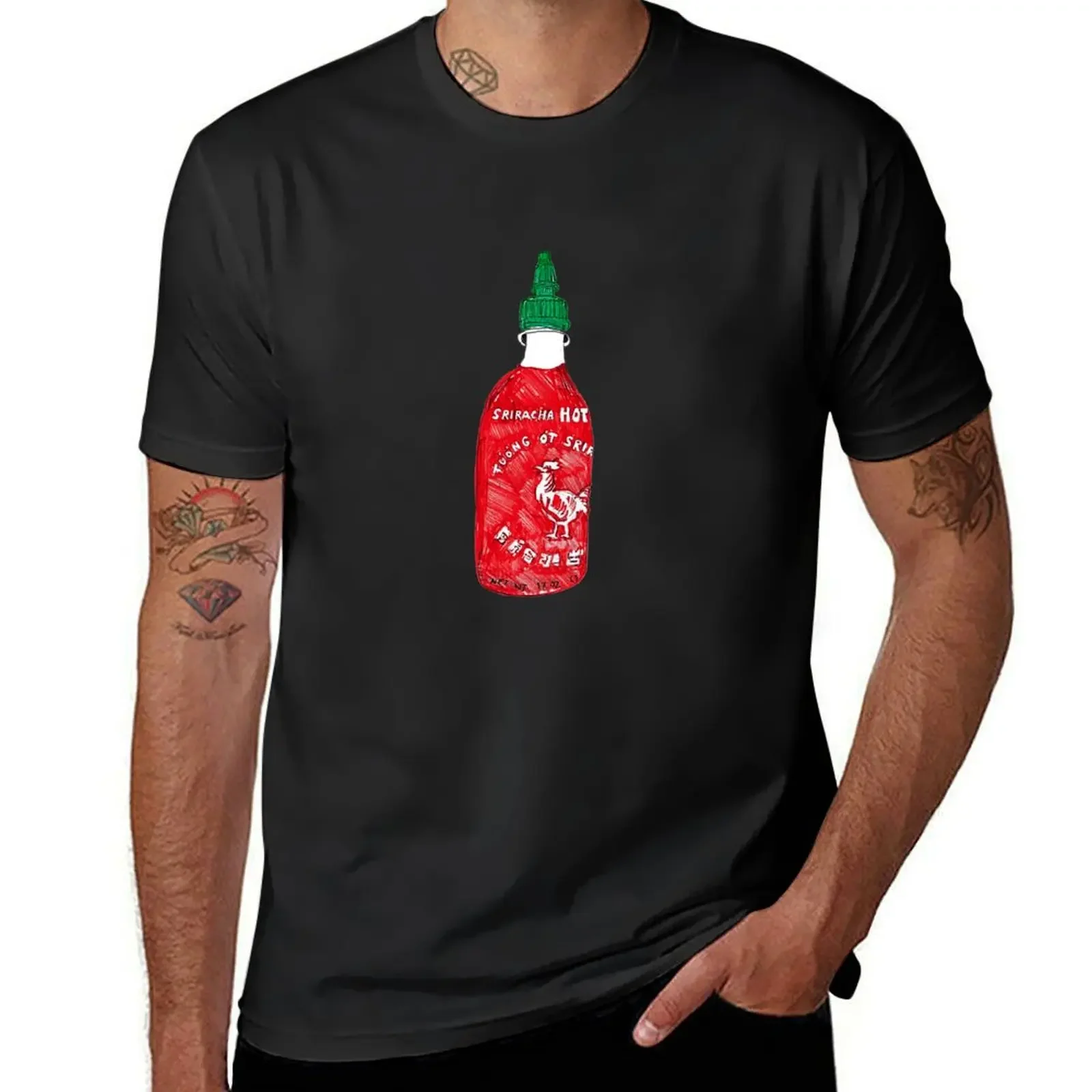 

Sriracha hot sauce T-Shirt vintage t shirts Short sleeve tee plus size tops mens workout shirts
