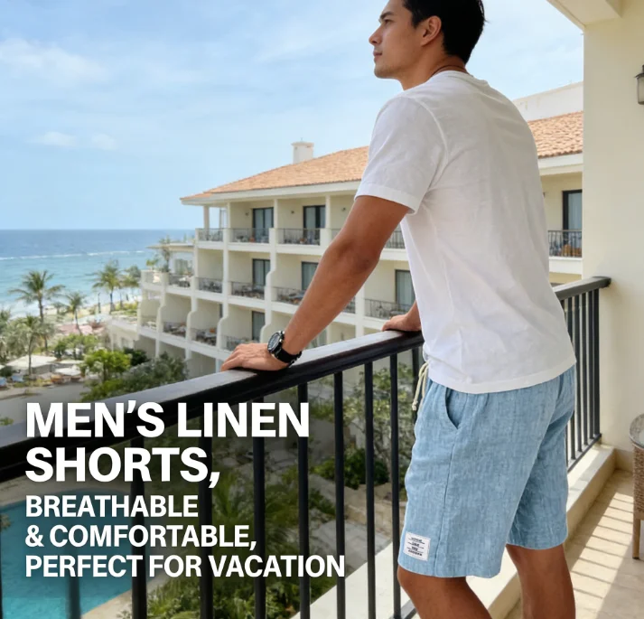 

European & American Summer Men's Cotton Loose Beach Shorts 2026 New Casual Versatile Shorts
