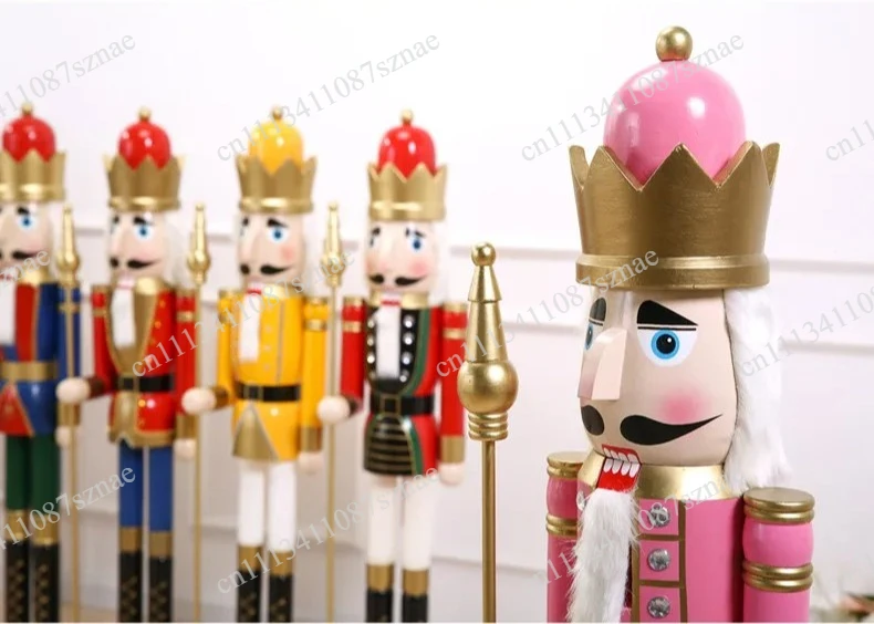 Wooden 120cm Nutcracker Puppet Soldier Christmas Ornament, Nordic Home Hotel Cafe Decoration Gift for Festival