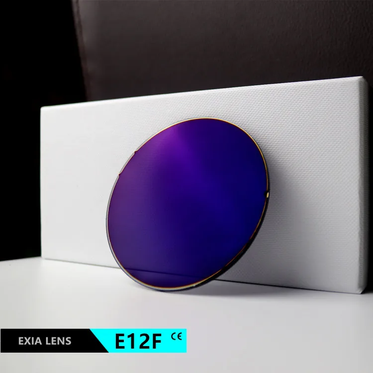 

EXIA E12F Flat Sunglasses Lenses UV400 Dark Grey Color CR39 Resin SHMC Base 0