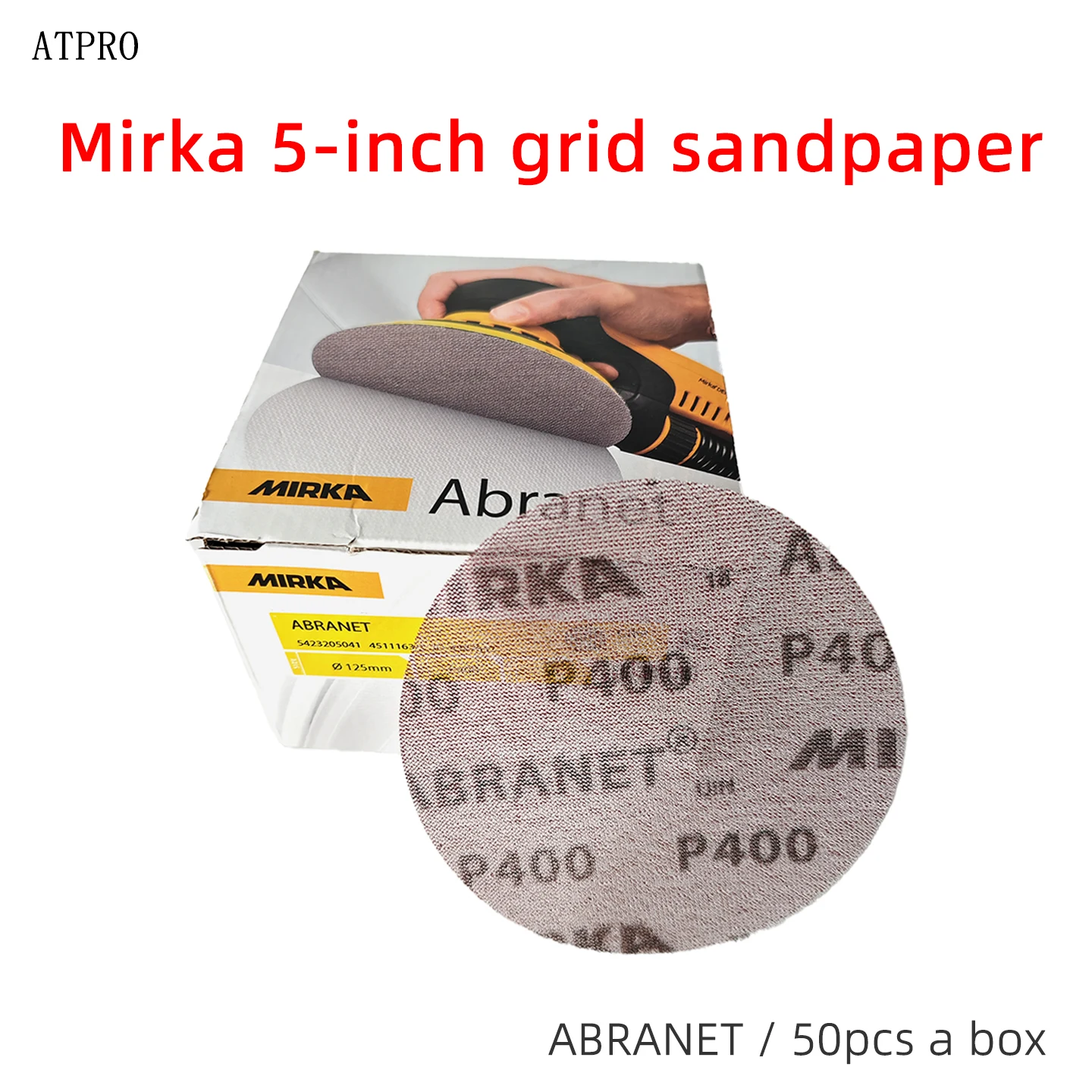 Finland MIRKA ABRANET Dust-Free Dry Sandpaper, 5-Inch Mesh Sandpaper, 125mm Sandpaper for Paint Repair