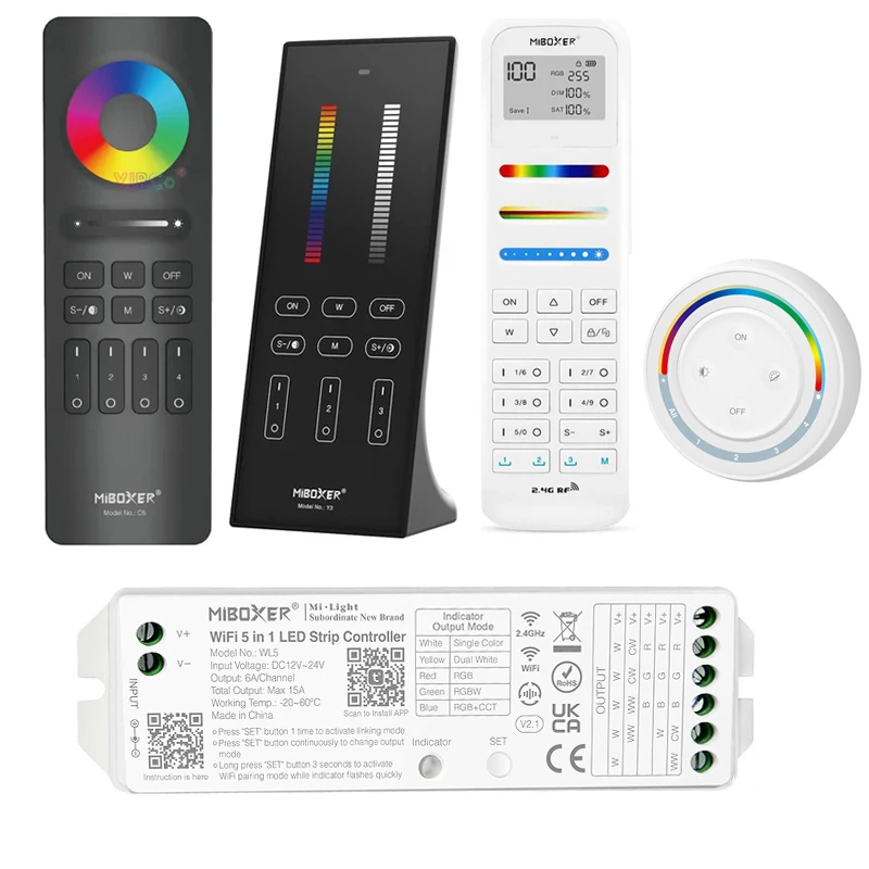 *S2W+ 4-Zone Rainbow Remote (RGB+CCT) Compatible with MiBoxer/Mi-Light 2.4G series