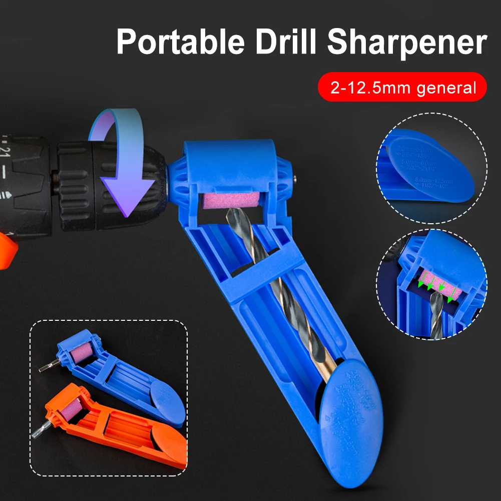 Drill Bit Sharpener Durable Labor-Saving Diamond Drill Bit Sharpening Tool with Grinding Wheel Wrench for Iron-Based Drill Bit