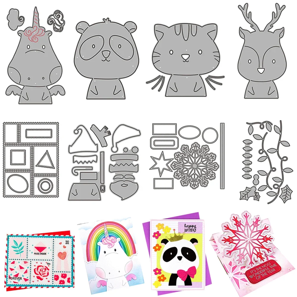 Seien Sie ein Einhorn-Panda-Metall-Stanzformen, Schneeflocken-Prägung, gestanzt, 2024, neu für DIY-Kartenherstellung, Scrapbooking, Bastelbedarf