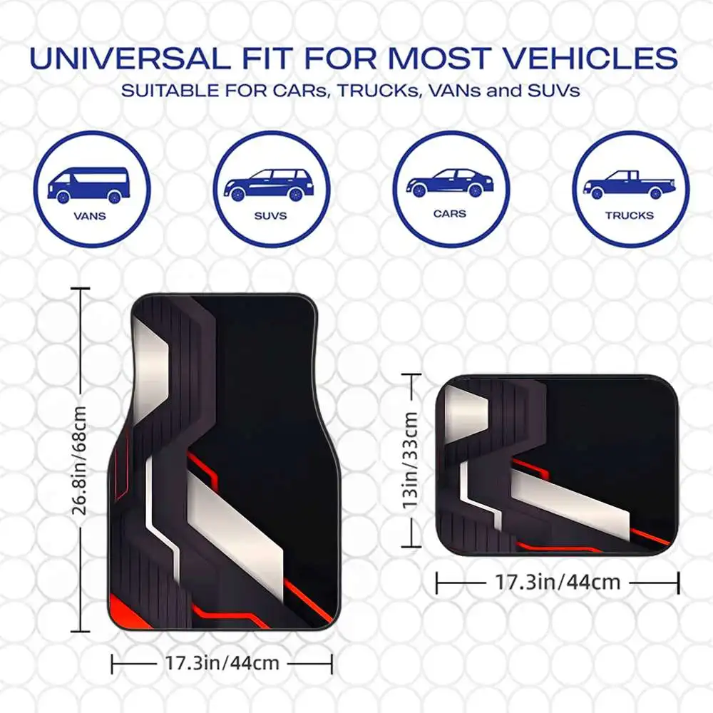 2pcs/4pcs Cool Car Floor Mats, Suitable For Sedans, Trucks, And SUVs, Make An Ideal Gift Choice. These Durable Floor Mats Are Pe
