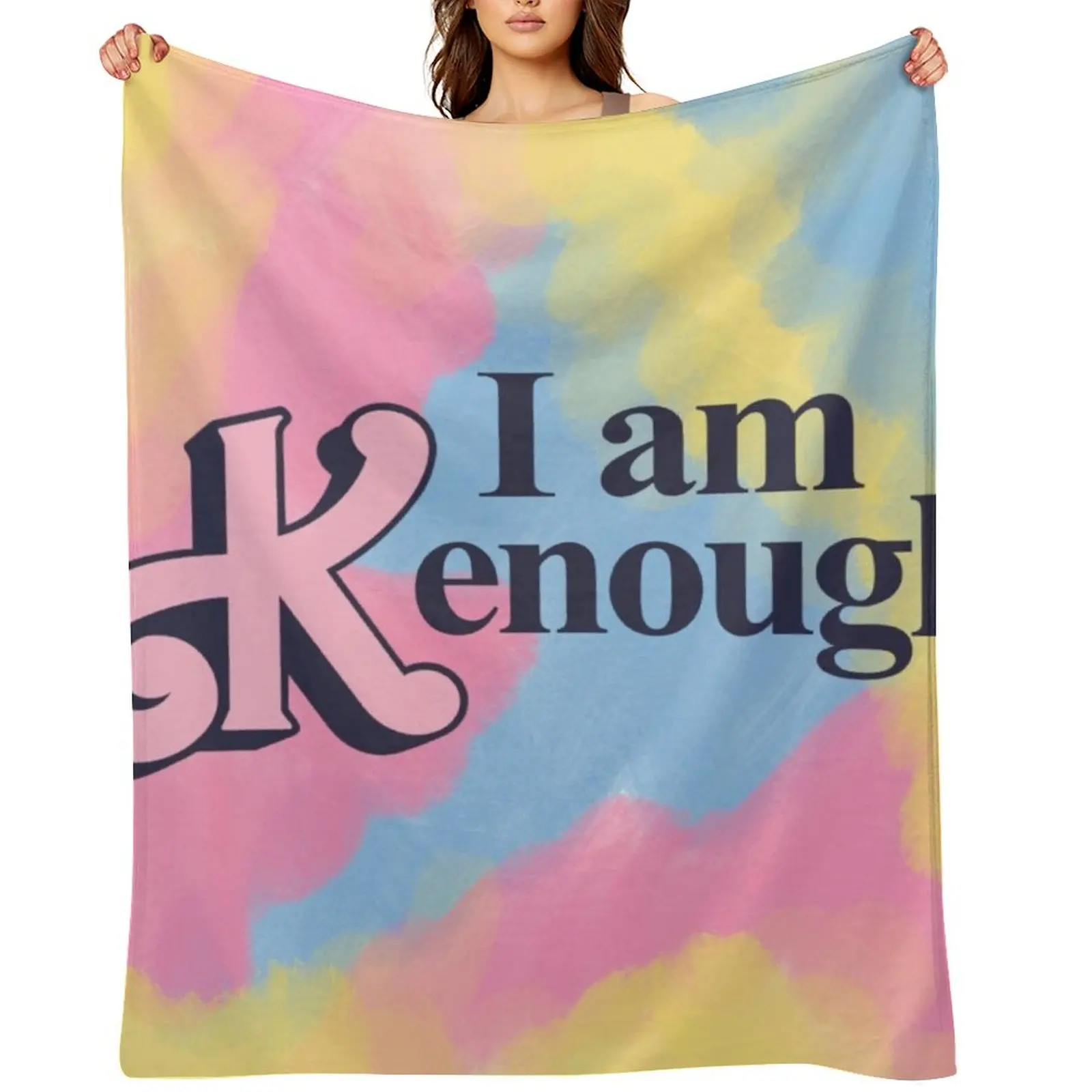 

I am kenough Throw Blanket For Sofa Thin Travel Plush Flannels Blankets