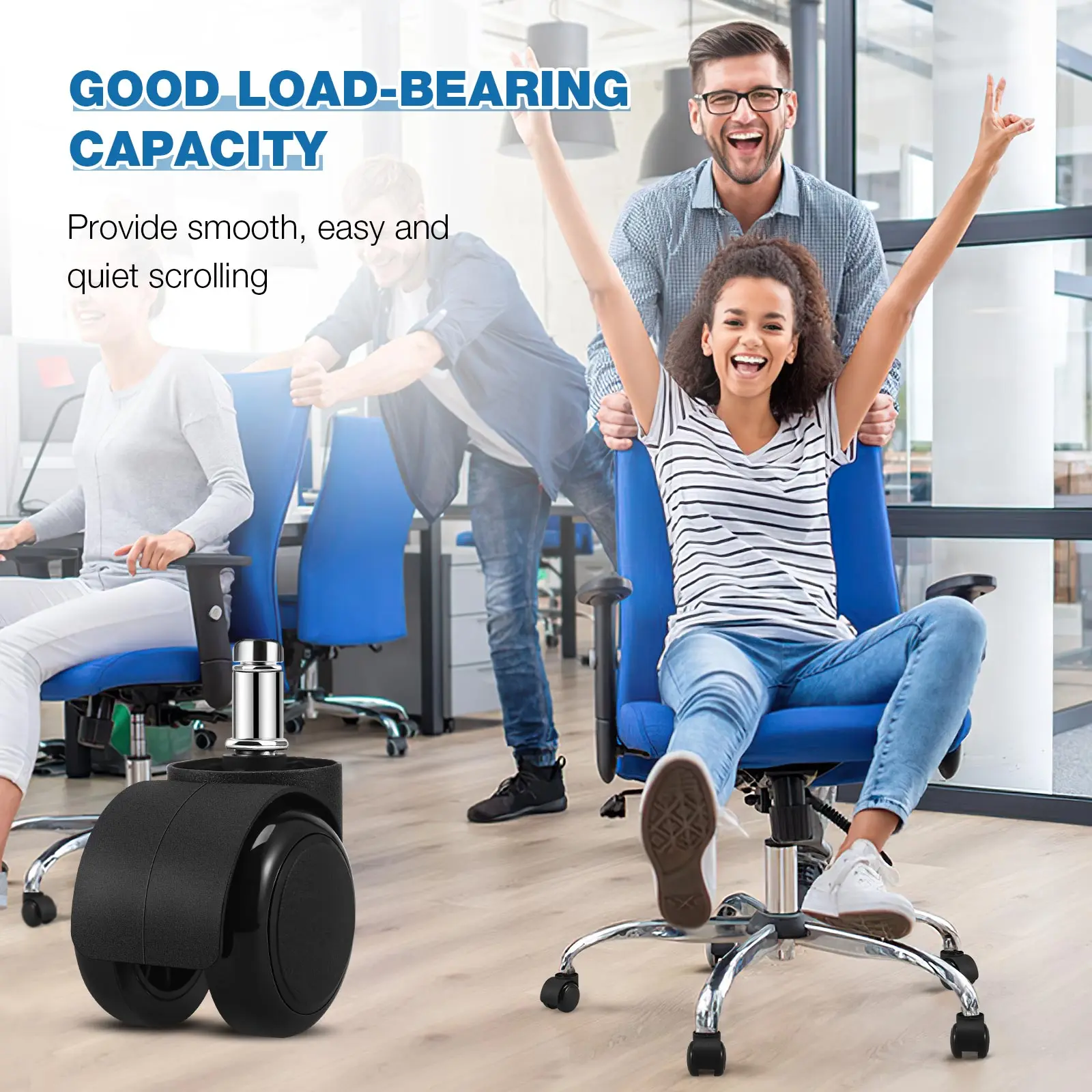 5 Pcs Chair Casters Swivel Casters Chair Wheels Replacement Office Chair Replacement Wheels 360° Swivel Roller Replacement