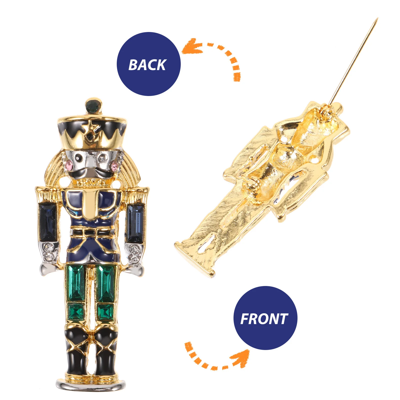 

Nutcracker Soldier Brooch Pin Metal Cute Decorative Clothes Lapel Pin Holiday Hat Shawl Accessory Nutcracker Brooch