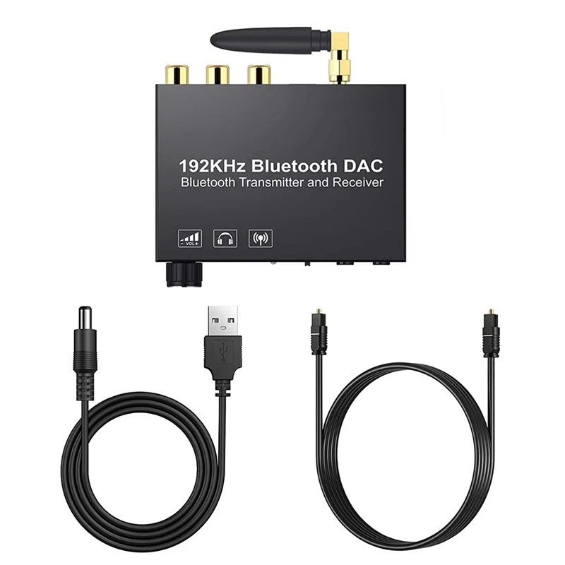 

A39Q-192 кГц Bluetooth аудиоконвертер Bluetooth 5,0 цифро-аналоговый оптоволоконный коаксиальный аудиоконвертер регулировка громкости