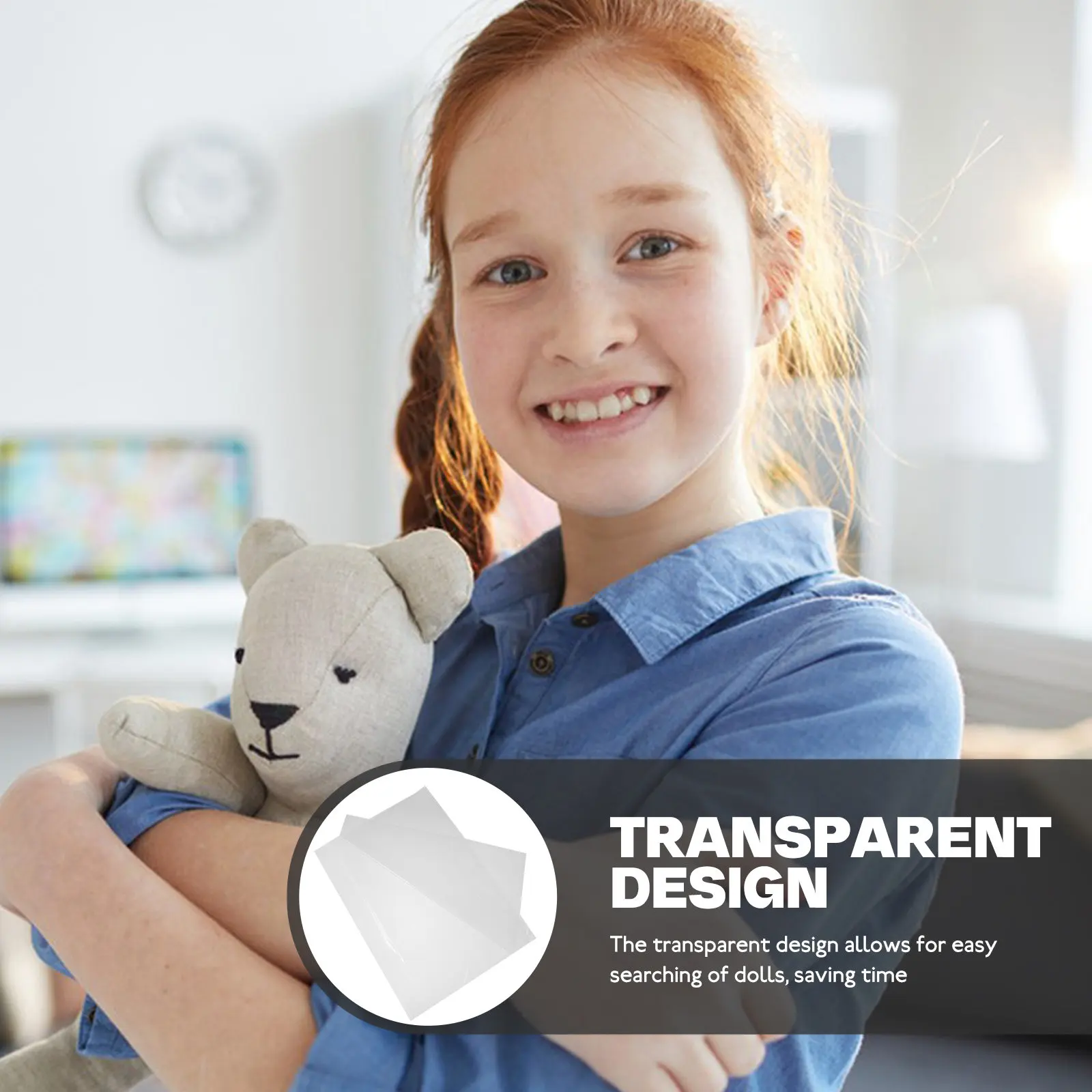 

100Pcs Clear Cellophane Storage Bags Wear Resistant Thick Pe Construction High Capacity Organizing Pouches for Soft Collectibles