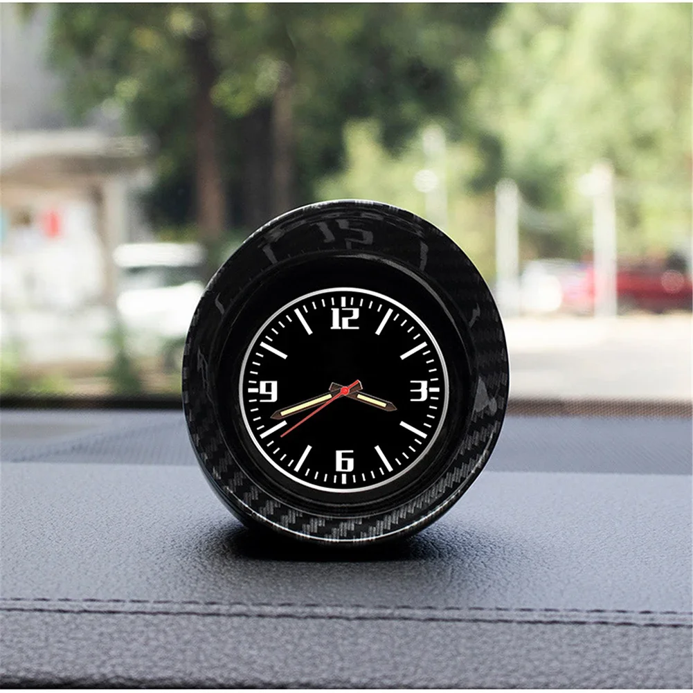 Watch Auto Car Electronics MIni Dashboard Clock Car Accessories Waterproof Clock Luminous Quartz Clocks Carbon Fiber Car Styling