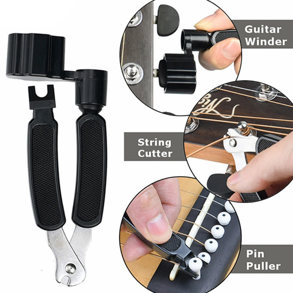 

Guitar Capo String Winder Picks Set Replacement Tools Accessories Kit For Damaged Worn Strings Lightweight Easy Carry Black