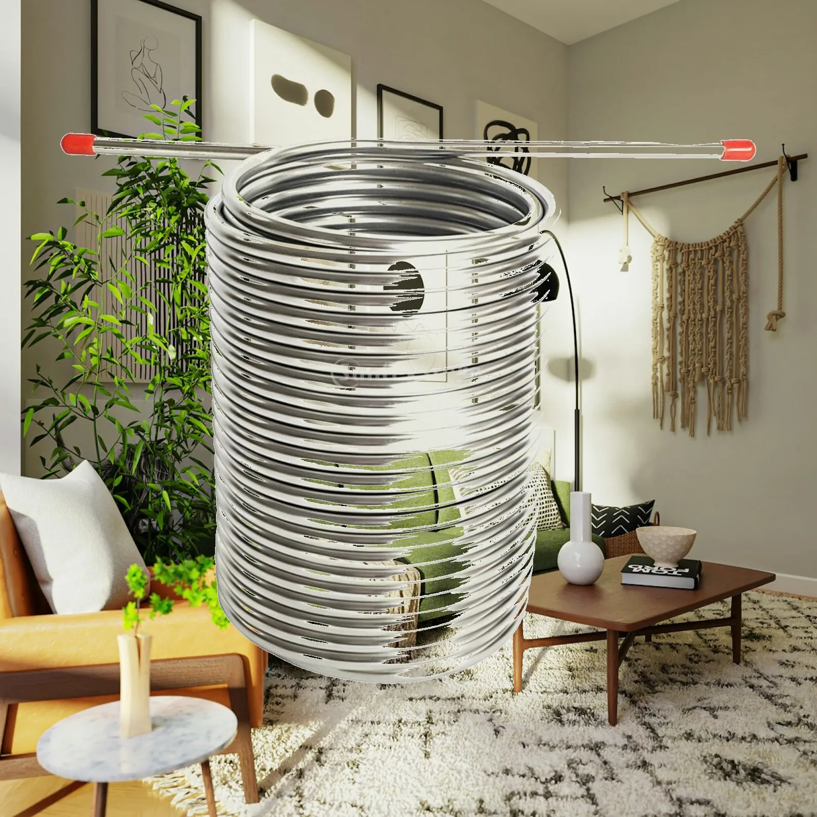 Tubing Coil 304 Stainless Steel Immersion Chiller Double Coil Beer Cooling Kit for Homebrew Wort