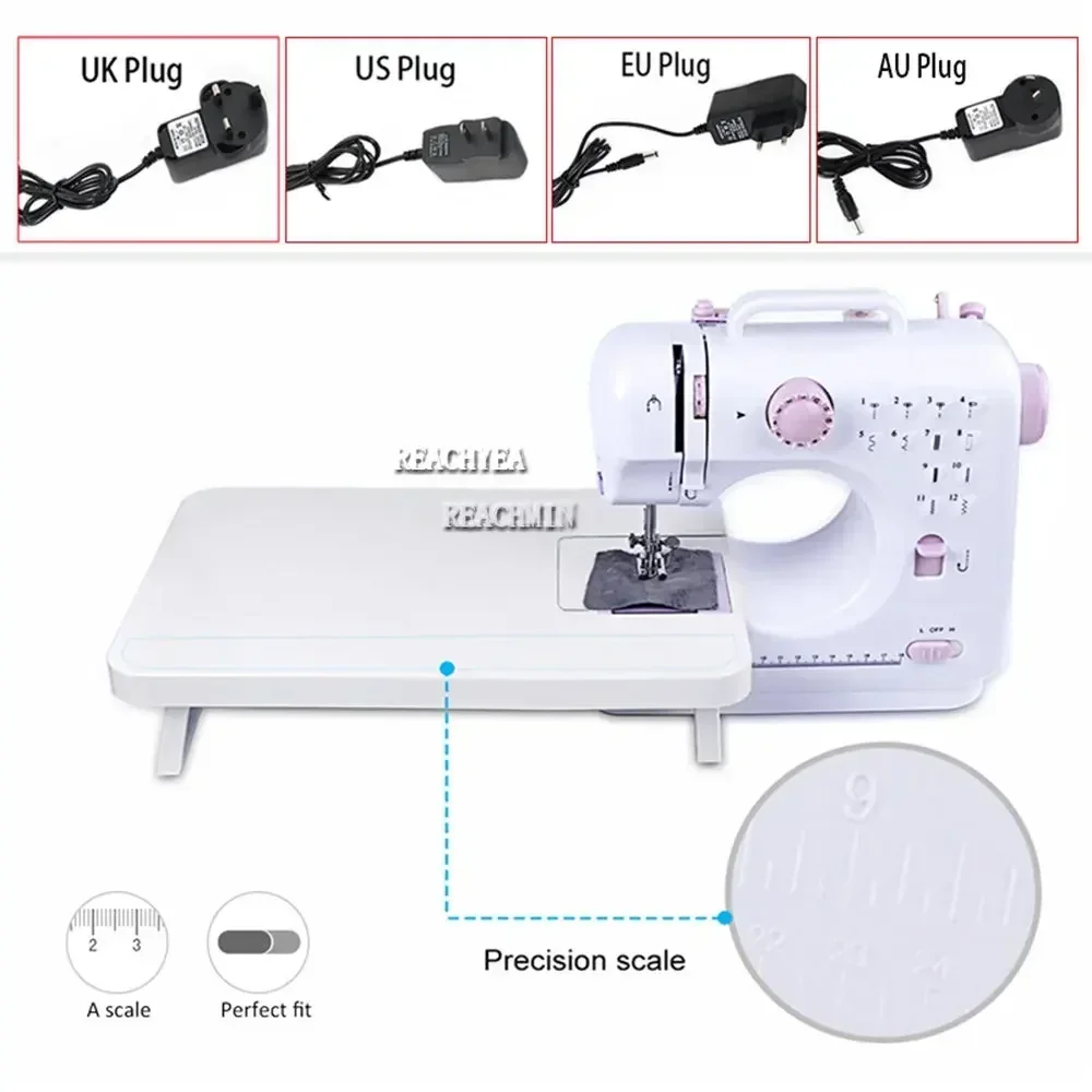 Cheap And Fine Mini Desktop Multiple Electric Sewing Machine Portable Household Needlework Presser Foot Pedal Sew Thick Clothes