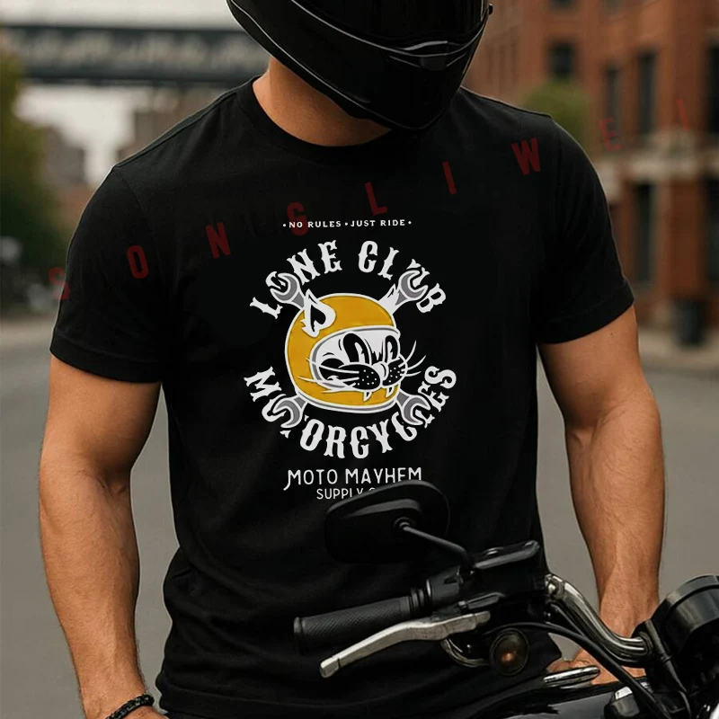 

Motorcycle Fashionable Trendy Design T-Shirt Cotton Cute Men T Shirts Summer Casual Short Sleeve Round Neck Tees