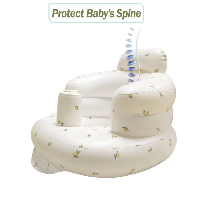 Baby Inflatable Seat Built in Air Pump Infant Back Support Sofa Chair for Sitting Up Portable Baby Shower Chair Floor Seater image 2
