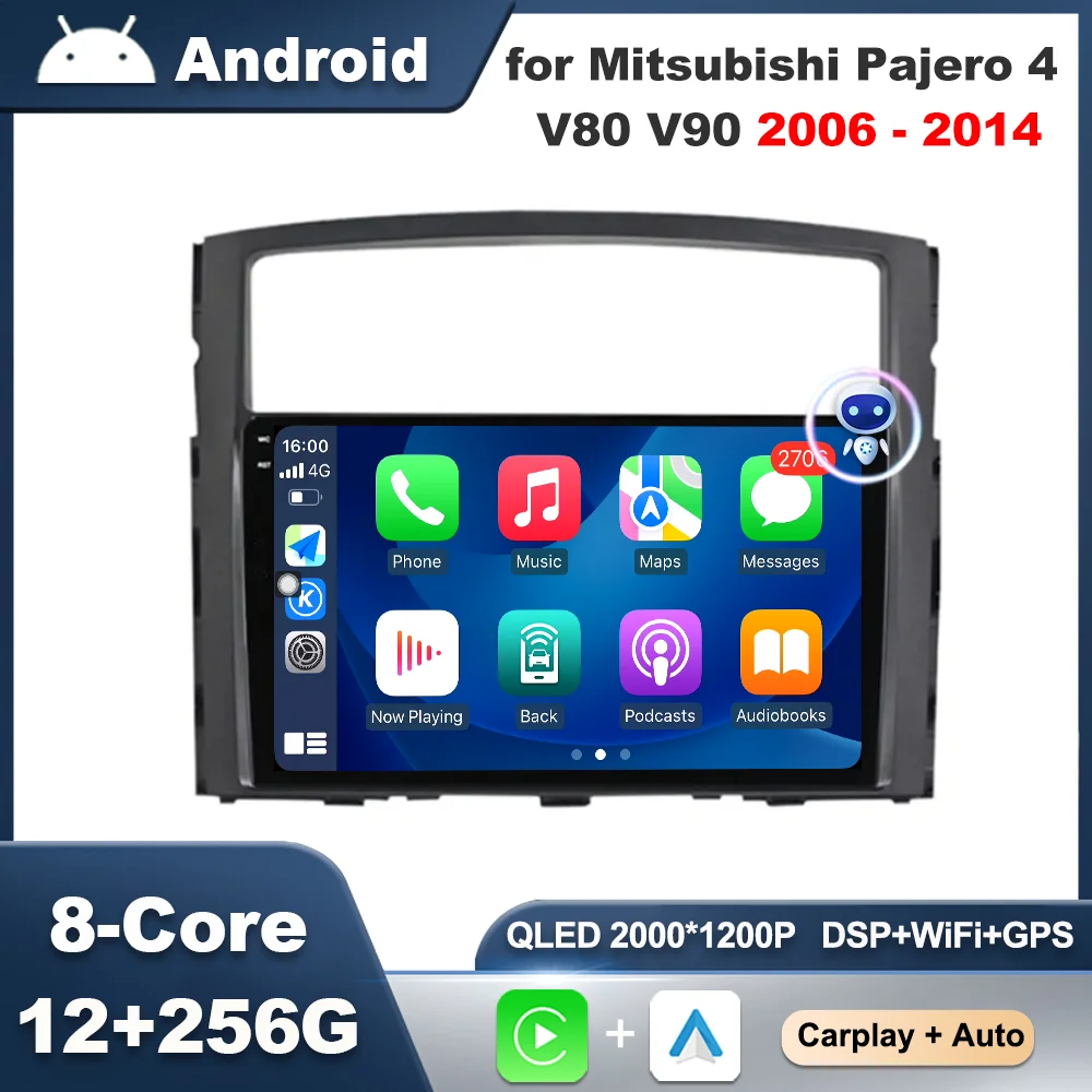 

GPS Navigation Car Radio Video Multimedia Player 9 inch For Mitsubishi Pajero 4 V80 V90 2006 - 2016 Android Intelligent System