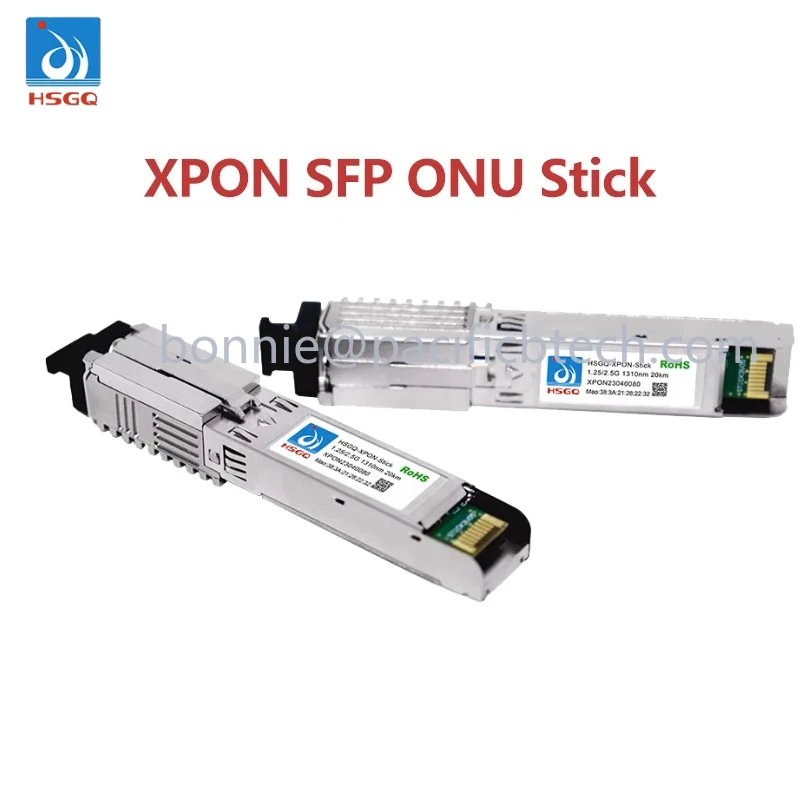 HSGQ Xpon Stick ONU 1,25G/2,5G SFP Pon Stick con MAC PPPoE IPoE HGU SC conector 1310/1490nm 20KM OLT ONU MAC XPON = EPON/GPON