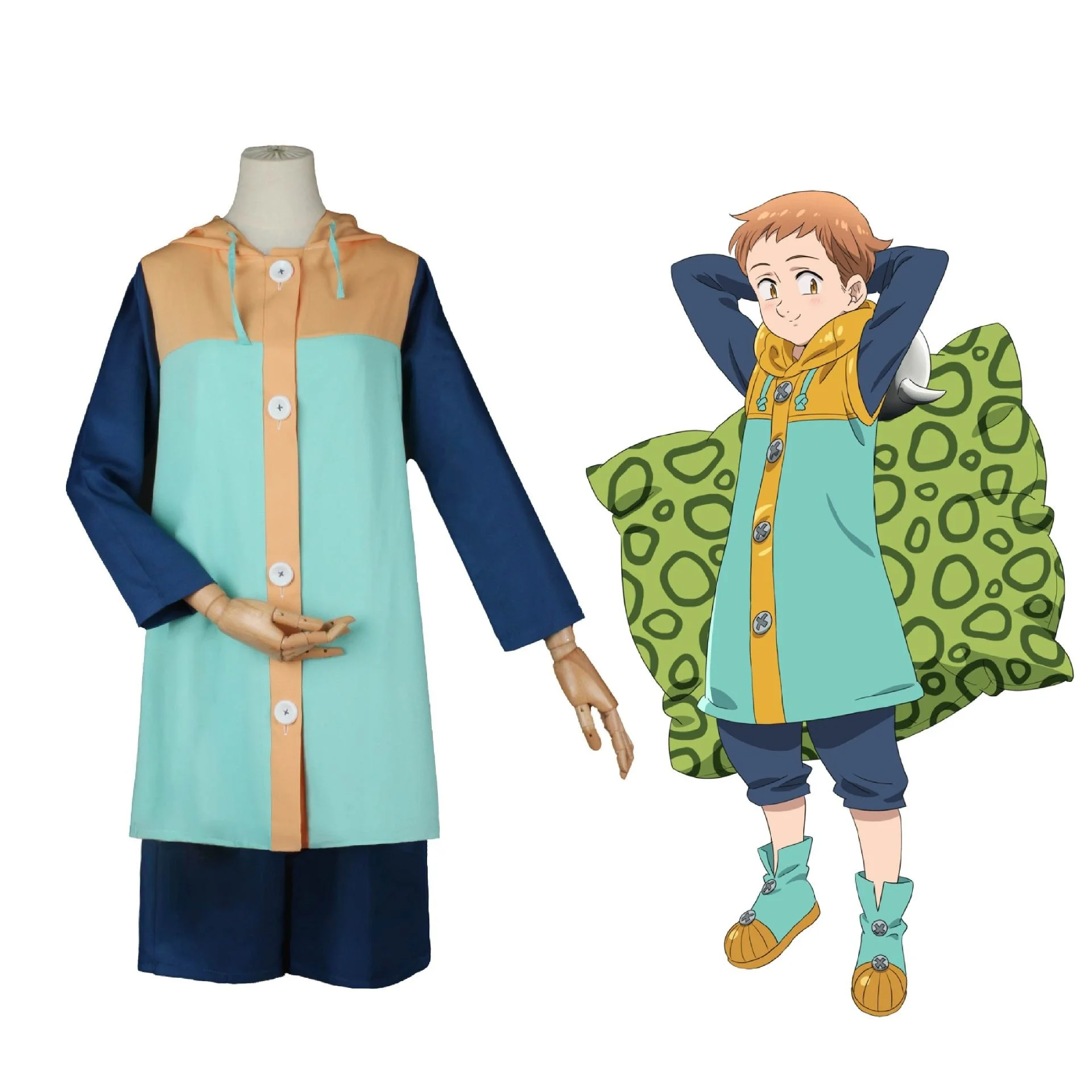 

2021 New Sin of Sloth Harqun king The Seven Deadly Sins Nanatsu No Taizai Cosplay Costume Full Set for Men and Women