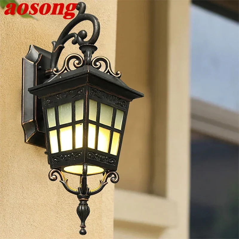 AOSONG Contemporary LED Outdoor Wall Lamps Electric Simplicity Waterproof Balcony Hallway Courtyard Villa Gate Hotel