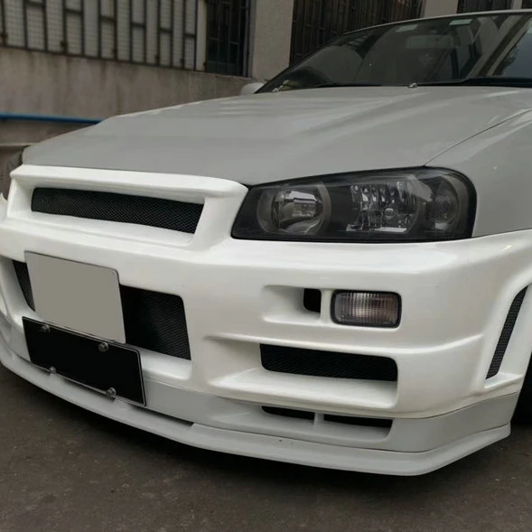 

Бампер из стекловолокна для nissan R34 GTT GTR, комплект для переоборудования, передний бампер с аксессуарами (может быть только с конверсионным капюшоном)