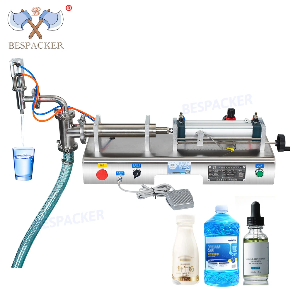 Bespacker Y1WTD Customizable  Automatic Single Head Small Filling Machine Liquid For Juice Beverage Oil Water