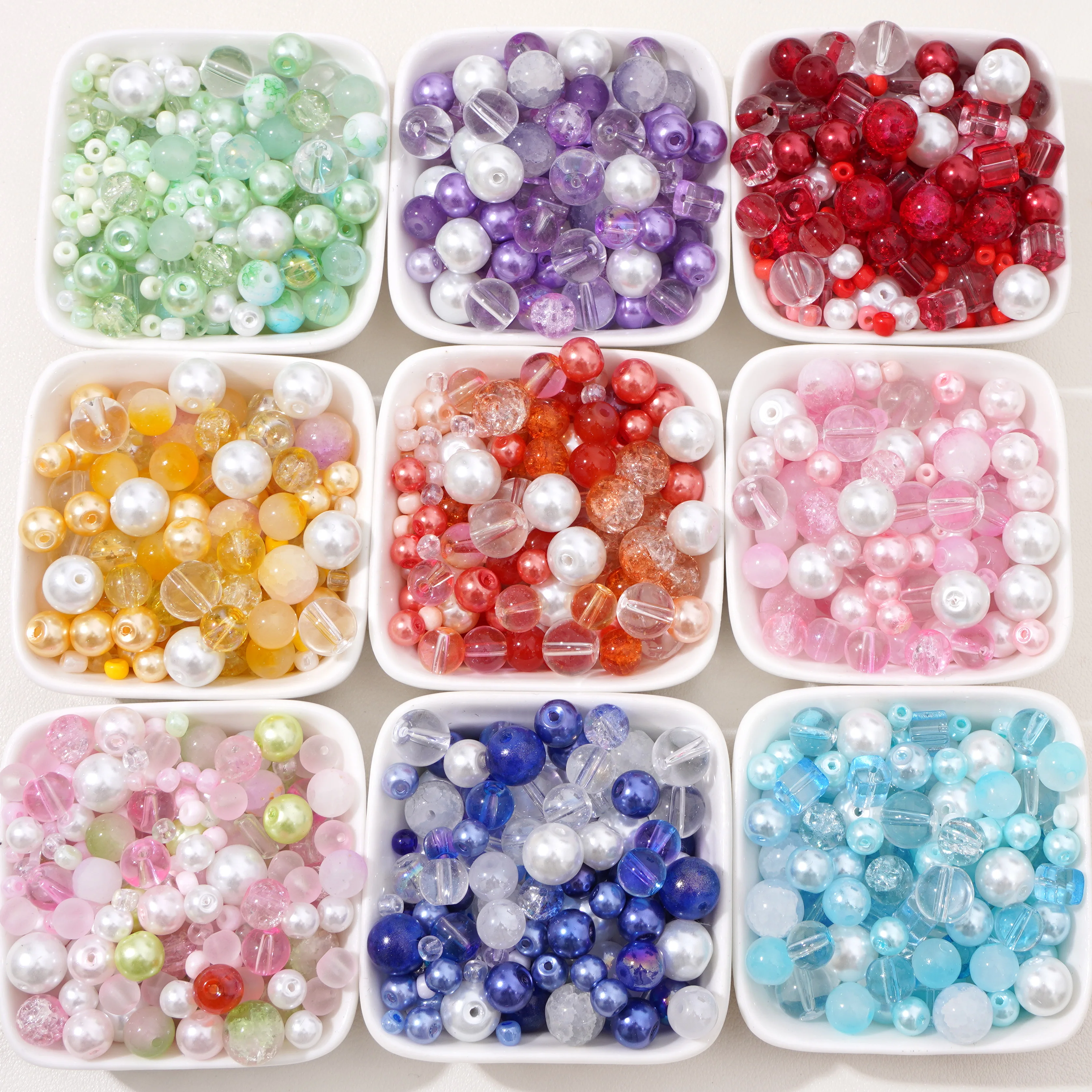

100g/250g Assorted-Color Glass Beads (2–10mm), Loose Spacer Beads for DIY Jewelry Making: Bracelets, Necklaces, Phone Chain