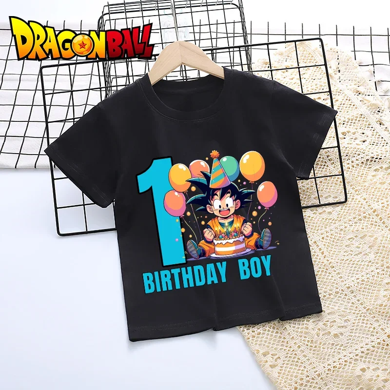 

Dragon Ball Birthday Number Printed T-shirt Boys Girls Cartoon Anime Tees Short Sleeve Summer Casual Clothing Loose Tops Gifts