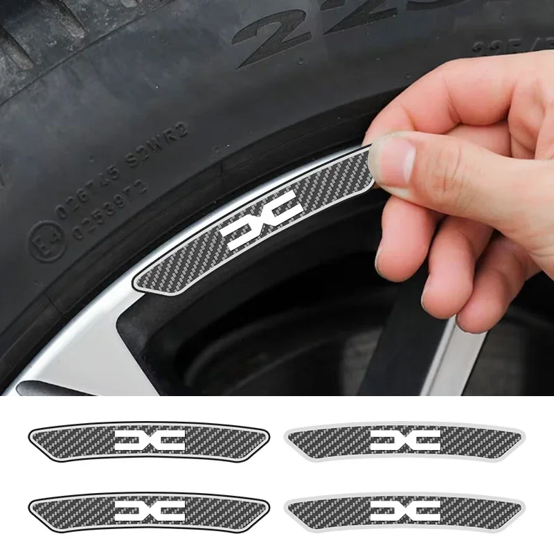 

4Pcs Car Wheel Badge Sticker Emblem Decoration ﻿For Dacia Duster Logan Sandero Lodgy Dokker Stepway Mcv 2 Solenza Largus 1300