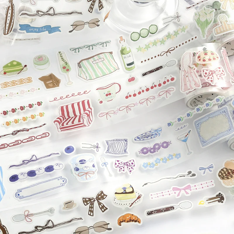 50mm * 3m Senna soirée brise série Kawaii Ins découpe Washi ruban à la main Scrapbooking matériel papeterie autocollants