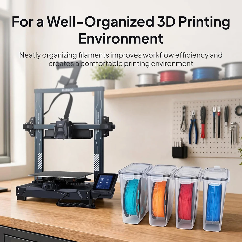 Filament Storage Box Filaments Container for 3D Printing Filaments Sealing and Protection - Portable Filament Storage Airtight