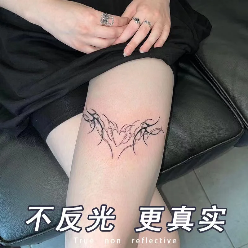 Herb Juice Ink Tattoo Sticker Heart Totem Thigh Back Chest Premium Feel Fake Tattoo Cool Art Tattoo Female