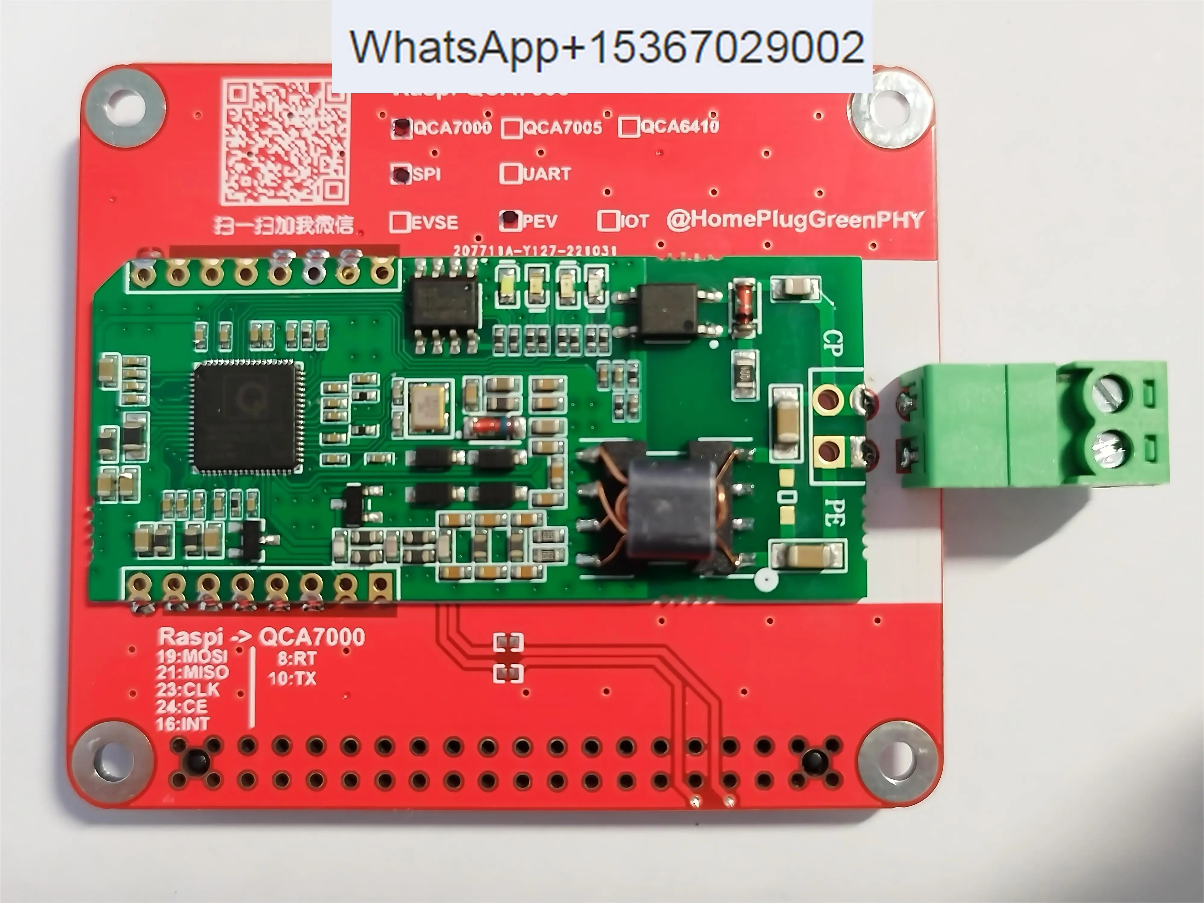 QCA7000/7005 Development Board HomePlugGreenPHY/ISO15118 Raspberry